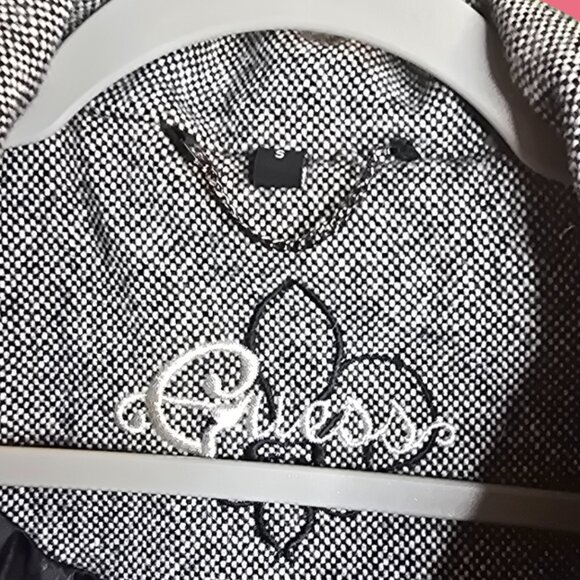 Vintage GUESS Tweed Trench Coat - Small, Double-Breasted & Belted - Like New - Picture 3 of 11